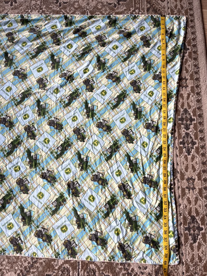 Cobertor infantil de lã John Deere 40 x 40 trator veado equipamento agrícola vintage - Imagem 4 de 4