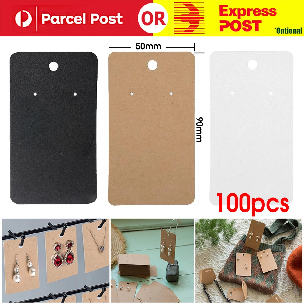 100PCS Earring Cards Cardboard Paper Jewelry Accessories Display Holder  Retro