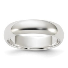 Sterling Silver 5mm Half-Round Band Ring