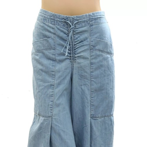 Pantalones de mezclilla holgados Free People Castaway pierna ancha algodón M nuevos 278992 - Imagen 6 de 8