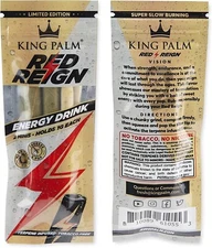 King Palm | Mini Size | Red Reign | Organic Prerolled Palm Leafs | 2 Rolls