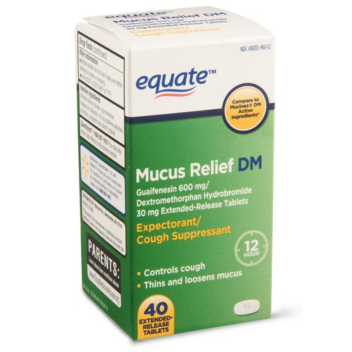 Equate Mucus Relief DM, 40 Ct Cough Chest Congestion.. eBay