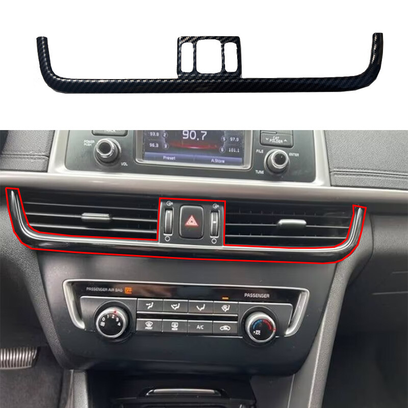 For Kia Optima 2016-2020 Carbon Fiber Grain Middle Air Outlet Vent Frame Cover