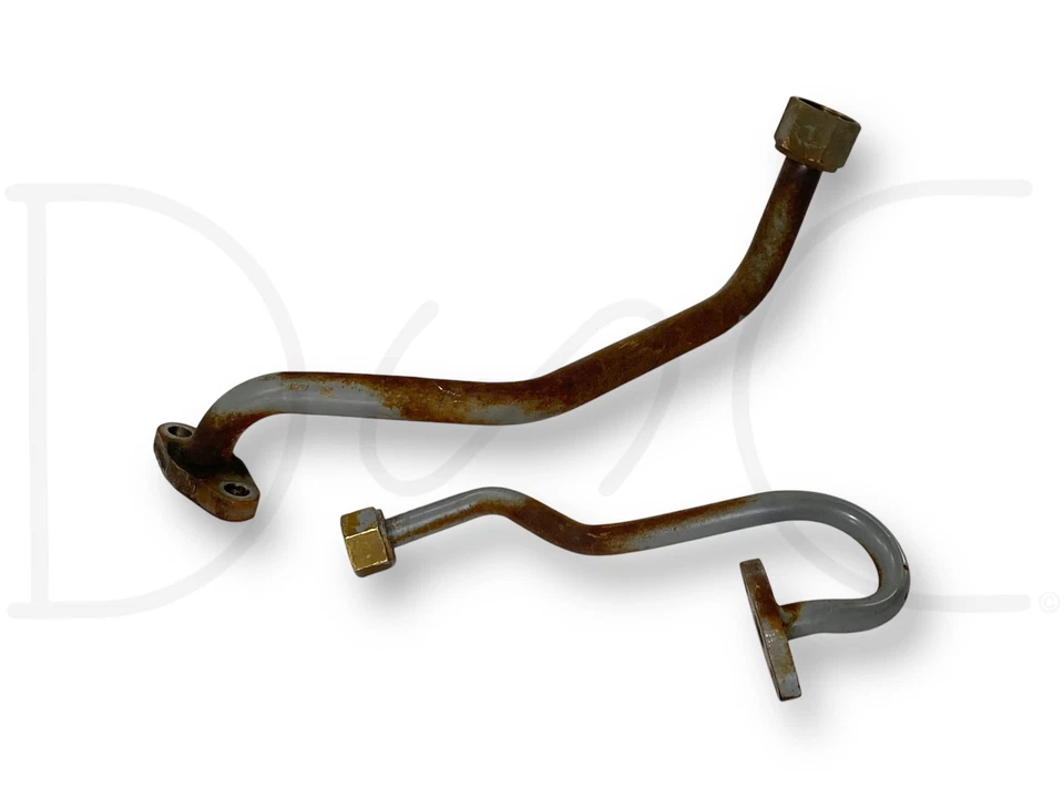 88-90 Ford F600 F700 6.6 6.6L 401 Turbo Juego de tubos de suministro de aceite y línea de drenaje OEM Foto 2 de 4