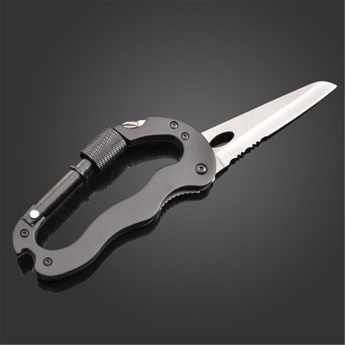 Cuchillo mosquetón herramienta mosquetón mosquetón multifunción de supervivencia de 5 vías se envía desde EE. UU. - Imagen 5 de 7