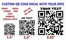 Customized QR Code Sticker Decal Personalized Text Website Text Fun Business