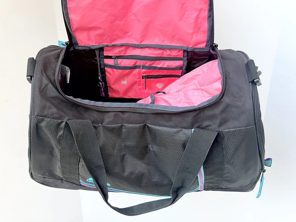 Adidas Squad Duffel Bag Medium Black /Pink Zip Gym Athletic - Image 3 of 4