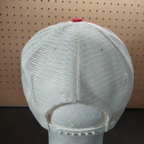 Vintage Budweiser Snapback Mesh Trucker Hat Cap Red White Patch Made in USA 80s - Picture 3 of 5