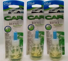 Lot of 3 Glade Scented Oil Refills Car Neutralizer Fragrance .23 oz.
