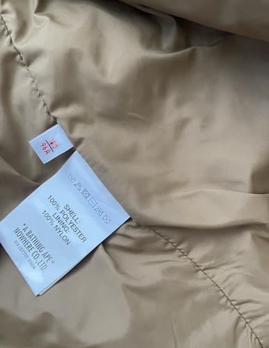 Mens Designer Aape Bathing Ape Bape Windbreaker Jacket Brown Uk L Varsity Coat - Picture 7 of 7
