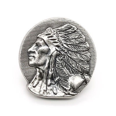 Left Facing Chief Head Concho Antique Nickel 1-1/4'' 3665-21 by Stecksstore