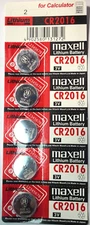 5 PK CR2016 MAXELL (MADE IN JAPAN) DL2016 ECR2016 (GREAT EXP 12/2034) FREE SHIP