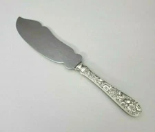 S Kirk Son Sterling Silver Ice Cream Knife Slicer Repousse Antique 11" 1925 Cake