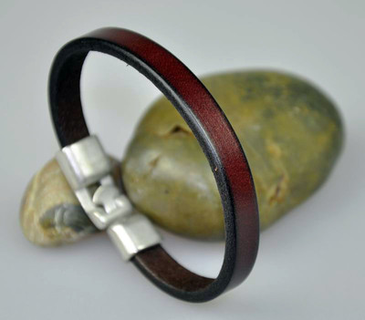 D19 Brown Quality Leather Bracelet Wristband Genuine Leather Cuff