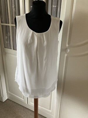 Matalan Cream Soft Feel Floaty Blouse Top Sz 10 New