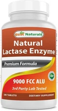 Best Naturals Lactase Enzyme 9000 FCC 180 Tablets 