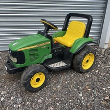Peg Perego John Deere Power Pull Ride On Tractor 2 Speed Reverse Kids Toy