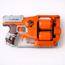 NERF Zombie Strike FlipFury Blaster Tested No Darts A9603 Orange Gray