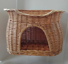 Cat House Wicker Rattan Cave with Rooftop Bed Straw Igloo Shaped 15x22 New