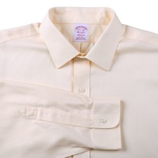 Brooks Brothers Madison Yellow Non Iron Supima Cotton Dress Shirt 17.5-35