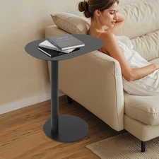 25in C-Shaped Metal End Table Living Room Side Table Laptop Stand Coffee Table