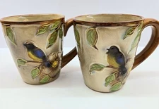 Gibson USA Elite Blue Yellow BIRDS Mug 12 Oz. Set (2) NWOT