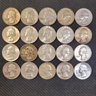 Lot of 20 Silver Washington Quarters (1932-64) 90% Silver (20 Quarters) ($5 FV)