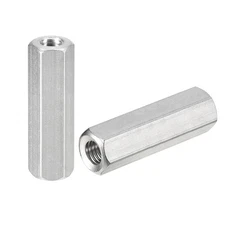 M8 x 1.25-Pitch 45mm Length Coupling Nuts, 4pcs 304 Stainless Steel Nuts