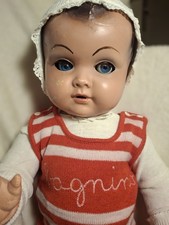 Marcellino Ottolini, Bambola Antica In Celluloide Anni ‘50 Occhi Mobili