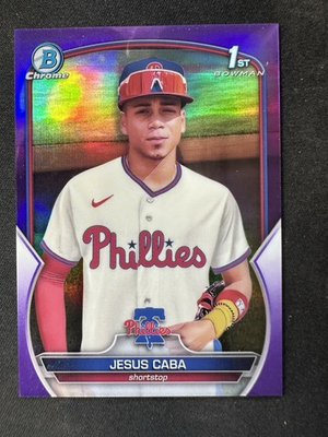 #ad 2023 BOWMAN CHROME BCP 164 JESUS CABA 1ST BOWMAN PURPLE SP REFRACTOR 250 $5.00