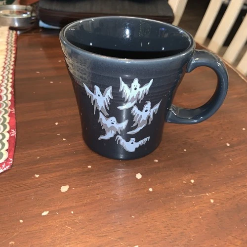 FIESTA Ware Tapered JAVA MUG HALLOWEEN ghosts  15 OZ slate gray MSRP $36