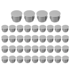 40 Pcs 10mm/3/8" Plastic Hole Plugs, Flush Type Round Plug Grey
