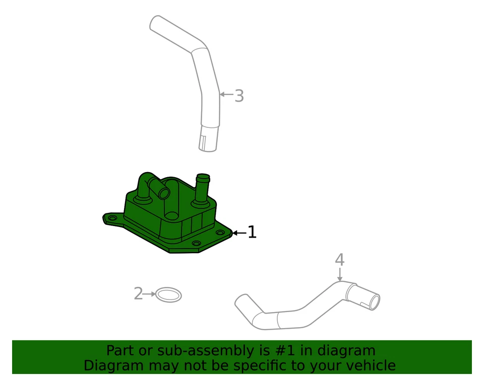 Conjunto enfriador de aceite genuino Nissan 21305-6CA0A Foto 2 de 3