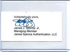 James J. Spence, Jr. Auto Signed Letter Cut Signature Founder JSA Authentication