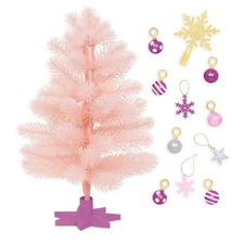 Our Generation Snowflakes & Sparkles Pink Holiday Tree Accessory Set for 18"