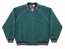 vintage WALLS Hunter Green Aztec Navajo Blanket Lined Full Zip Jacket 2XL 90’s