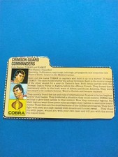 GI/G.I. JOE FILE CARD - CRIMSON GUARD COMMANDERS TOMAX XAMOT - Hasbro vintage