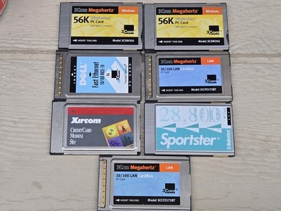 LOT Of 7 3Com & Others PCMCIA Megahertz PC Card Modem xjack