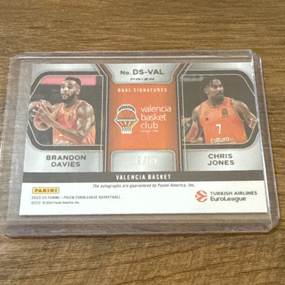 2023-24 Prizm EuroLeague GOLD Brandon Davies/Chris Jones Auto /10 - Image 2 of 3
