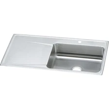Elkay ILR4322R1 Lustertone SS 43" Single Bowl Drop-in Sink with Drainboard