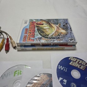 Nintendo Wii Console RVL-001 White w/ Controller, Nunchuk, Cables, Games- Tested