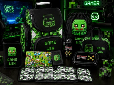 MINECRAFT Lot de cartables 8 en 1 cartables trousse à plumes sac de sport PIX... - Photo 1/4