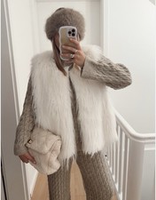 ZARA TAGLIA S SHAG BIANCO NEVE PELLICCIA SINTETICA aperta nuova con etichetta | 3833/250