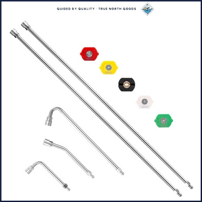 #ad Stainless Steel Pressure Washer Lance with Curved Rod and Quick Connect Fittings $71.10