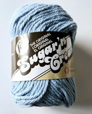 1 Skein Sugar 'n Cream Yarn Cotton Light Blue 2.5 oz