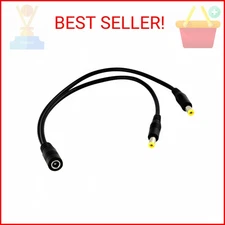 JacobsParts 1:2 DC Power Splitter Cable Cord 1 Female to 2 Male 5.5x2.1mm Port P