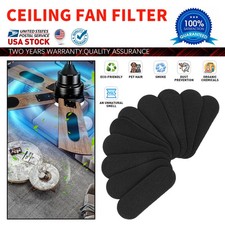 10 Pack Ceiling Fan Filters for Blades Activated Coconut Carbon Air Purifier Pad