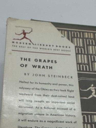 Grapes of Wrath Vintage HC Book by John Steinbeck Modern Library 1939 with DJ - Picture 10 of 14