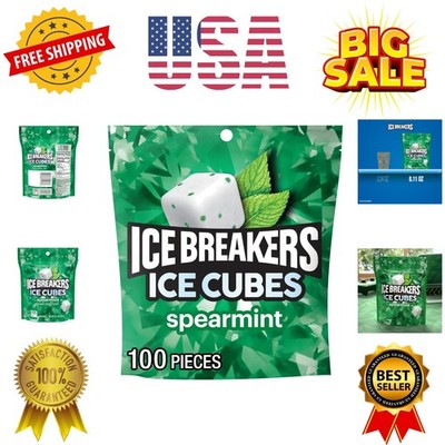 Ice Cubes Spearmint Sugar Free Chewing Gum Pouch, 8.11 oz 100 Pieces