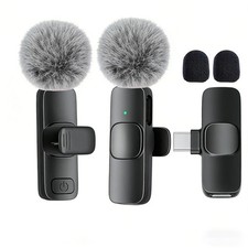 Lavalier Microphone Wireless Audio Video Recording Mini Mic For Android/iPhone